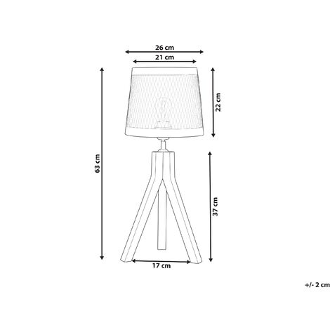 Lampada da tavolo tradizionale da comodino in legno di mango scuro  realizzata a mano con paralume