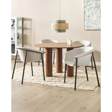 Set di 2 sedie Rivestimento in tessuto Design moderno Sala da pranzo Beige  Ames