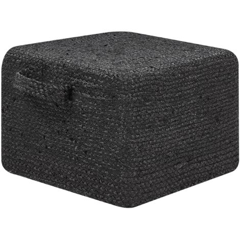 Pouf in ecopelle, con contenitore, tondo