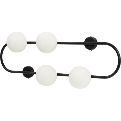 HOMCOM Lampada da terra in metallo, lampada da terra per soggiorno, color oro, con 2 paralumi, globo bianco satinato, 25 W, 33 x 25 x 155,5 cm