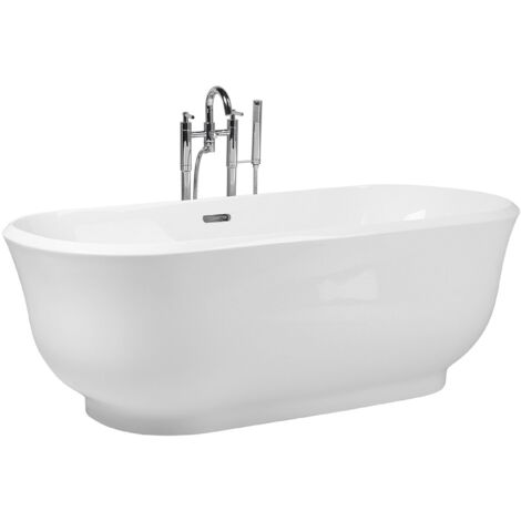 Vasca Freestanding NADI In Acrilico Sanitario 170x75x60 Cm, Bianco Lucido
