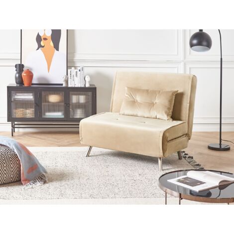 Tiita Divano Letto Pieghevole Singolo - Materasso Da Pavimento 190x68x12 Cm Con Cuscino - Beige - Per Ospiti E Campeggio