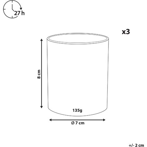Set di 3 candele profumate 100% cera di soia stoppino di cotone vetro  fragranza naturale
