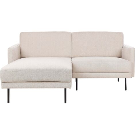 Divano moderno imbottito angolare destro Divano a 2 posti con gambe in metallo Tessuto beige Schienale imbottito Breda (1/5)