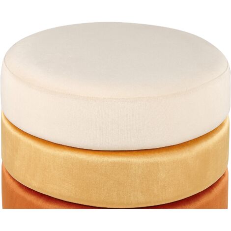 Phantocope Poggiapiedi Rotondo Pieghevole In Velluto Giallo - Pouf Con Contenitore Per Camera Da Letto, Portata 200 Libbre, 30 Pollici