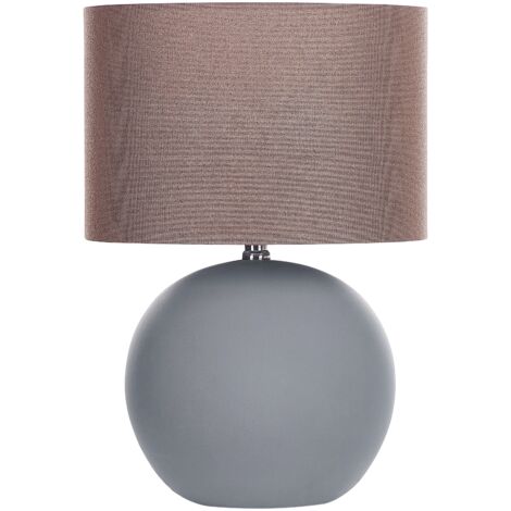 Lampada da tavolo o comodino con paralume tortora Perenz 6504 TO, 1 E14, Struttura in metallo, Moderna