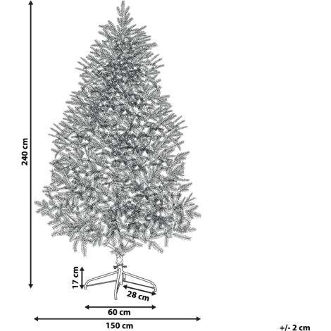 Albero Di Natale Artificiale In PVC | Bianco, Foglio E Con Base In Metallo Stabile, Fino A 2.4M