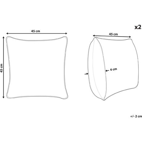Set di 2 cuscini cotone bianco 45 x 45 cm TWEEDIA 