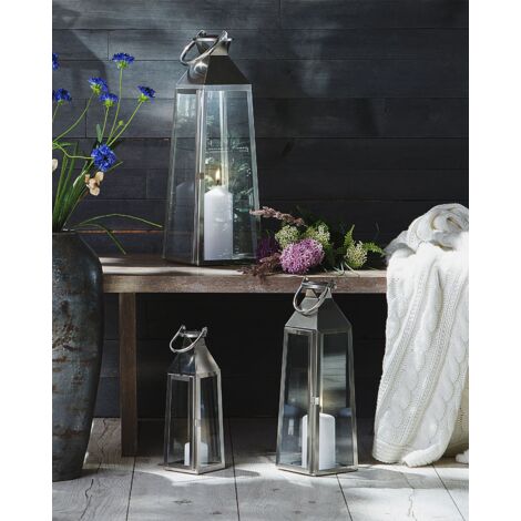Lanterna argento 53 cm Crete