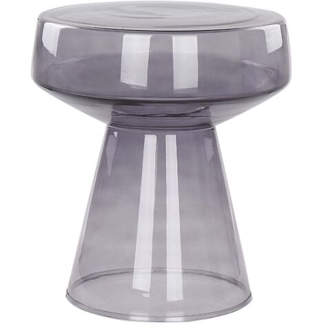Tavolino moderno in vetro trasparente grigio di forma rotonda Laguna (1/5)