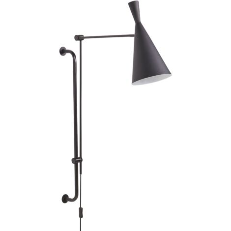 Lampada Da Parete Moderna A 2 Luci Nostalgia - Struttura In Metallro Nero E Oro Opaco Con Paralume In Vetro Bianco Per E14