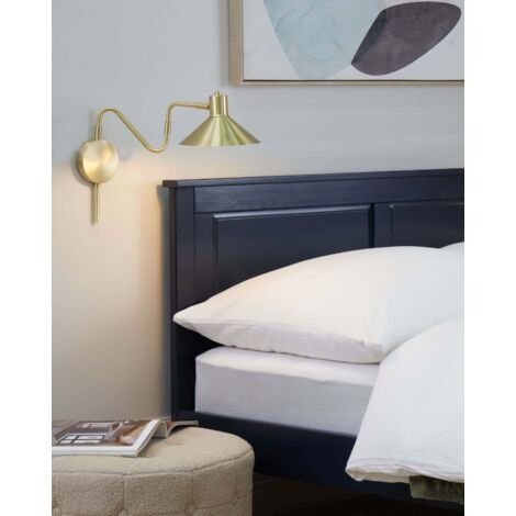 Lampada Da Parete Con Paralume In Metallo Bianco Regolabile A Braccio