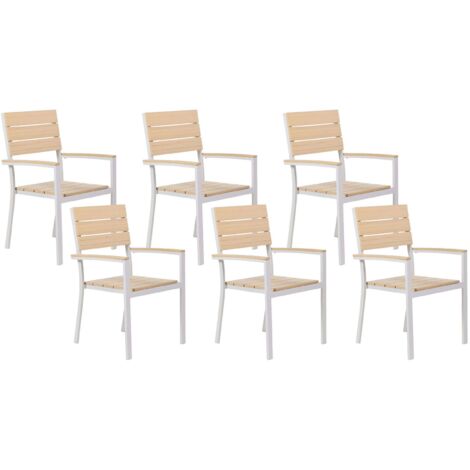 Set di 6 Sedie da Giardino beige e Alluminio Arredo da Esterno COMO (1/5)
