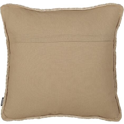 Set di 2 Cuscini in iuta con imbottitura sfoderabile con bordo intrecciato 45  x 45 cm Beige Elliottia