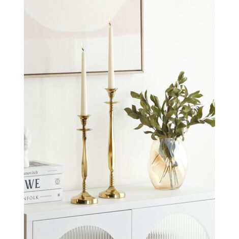 Set 6 Candelabri Oro Per Candele Coniche | Portacandele Da Tavolo