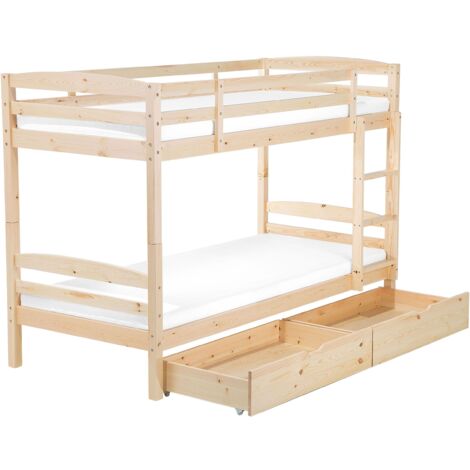 Letto A Castello 90x200 Cm In Pino Bianco Con Scrivania, Scala Portaoggetti E Contenitore - Soluzione Salvaspazio Per Bambini, 2 In 1
