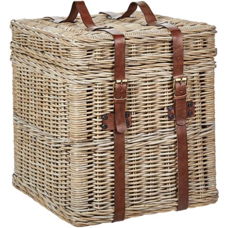 Set 2 Scatole Decorative In Rattan Con Coperchio In Vetro - Rettangolari, Beige, Per Organizer E Arredamento Boho - 3