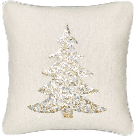 Set di 2 cuscini decorativi a forma di albero di Natale 45 x 45 cm Cotone
