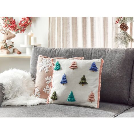 Cuscino Decorativo Accessorio decorativo in cotone Motivo natalizio Stampa albero  di Natale 45 x 45 cm