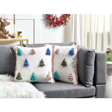 Cuscino decorativo con motivo ad albero di Natale 45 x 45 cm