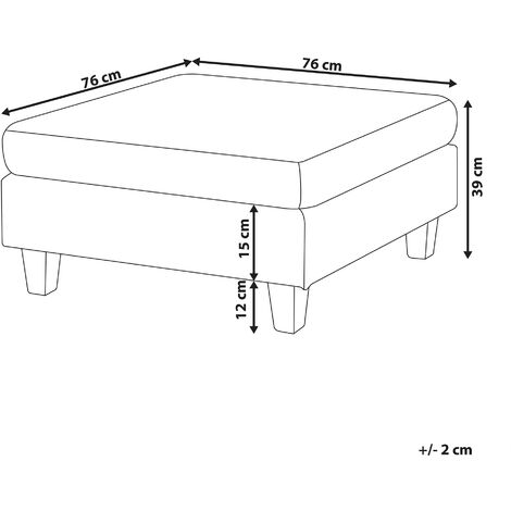 Poggiapiedi Ottomano In Legno Yawinhe - Grigio Chiaro, 38x24x29cm - Foto 6