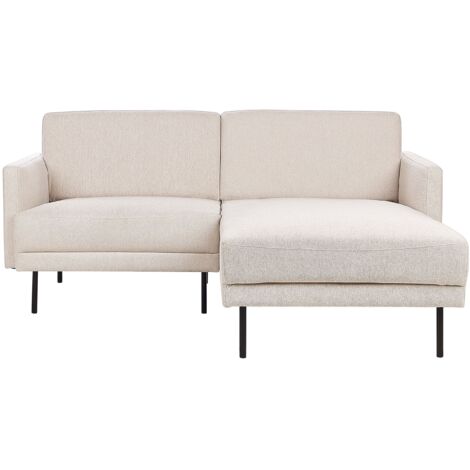 Divano 2 Posti Moderno - In Tessuto Lino, 65x132x78 Cm, Grigio Chiaro, Imbottito E Comodo