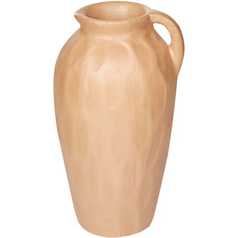 Oairse Vaso In Terracotta Fatto A Mano - 4 Manici, Finitura Opaca, Stile Vintage Rustico - Altezza 25 Cm - Per Casa, Ufficio, Caffetteria