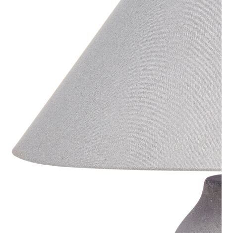Lampada In Ceramica Arancione Con Base In Terracotta E Paralume In Tessuto Di Lino Bianco Lambrette 79699025