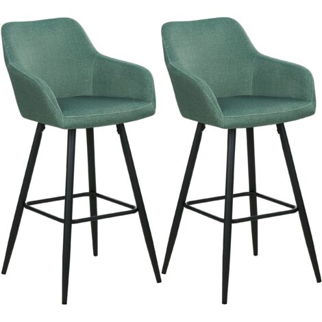 Set 2 Sgabelli Da Bar In Velluto AINPECCA - Altezza Fissa, Schienale, Design Elegante Per Cucina O Bar - Foto 6