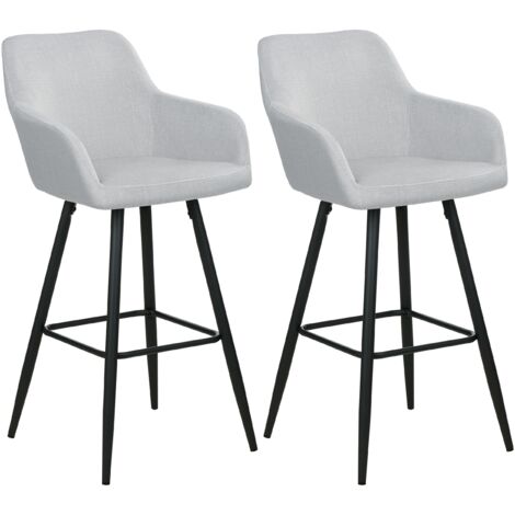 Set di 2 sgabelli da bar Lazio Velvet nero/bianco
