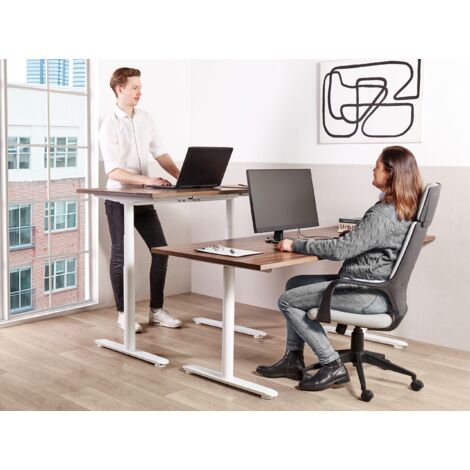 TRIUMPHKEY 160 x 70 cm Scrivania Regolabile in Altezza Ripiani per Monitor,Scrivania Elettrica