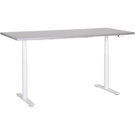 Scrivania regolabile elettricamente grigia e nera 180 x 80 cm DESTINAS