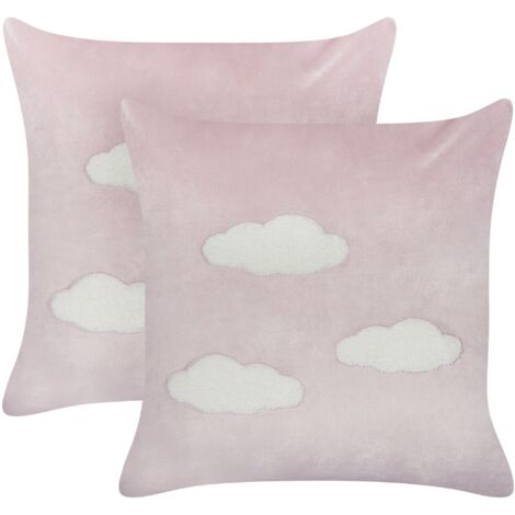 Set di 2 cuscini cotone rosa 45 x 45 cm LYNCHIS | Leroy Merlin