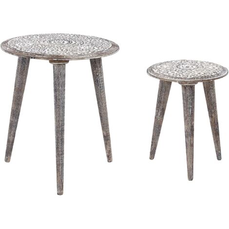 Decorazione Parete Legno Intagliato - Mandala Floreale Bianco 40cm, Stile Shabby Chic