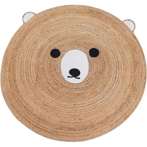 HAMID Tappeto Rotondo Per Bambini 150x150 Cm In Pura Lana Fatto A Mano - Morbido E Anallergico - Design Casa Con Tecnica Loop - Jenifer Yeste