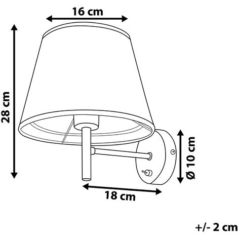 Applique da parete in metallo grigio e nero Columbia