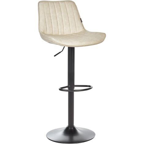 Beliani Set di 2 sedie da bar moderne Sgabelli con sedile imbottito in boucle Senza braccioli Schienale curvo Gambe nere Bianco