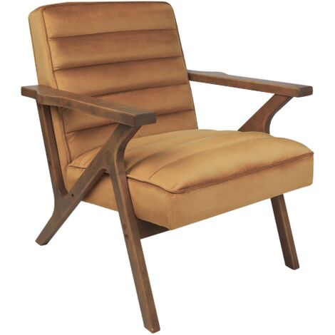 Ball & Cast Mid Century Poltrona Imbottita Stile Retrò - Struttura In Metallo, Colore Marrone