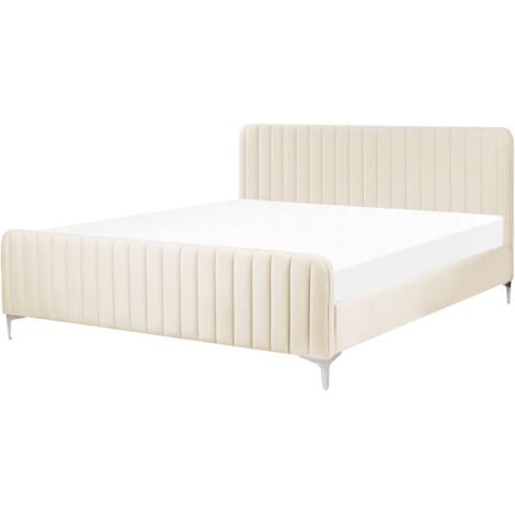Classico Letto Boucle imbottito con testiera Letto 180 x 200 cm a doghe