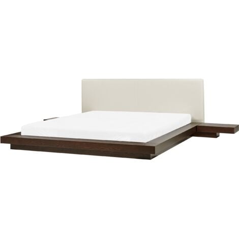 Letto moderno 180 x 200 cm con piattaforma LED comodini testata in