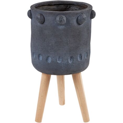 Vaso Rato Round Con Insertio Rimovibile – Finto Rattan Grigio Antracite 30,5 Cm - 2