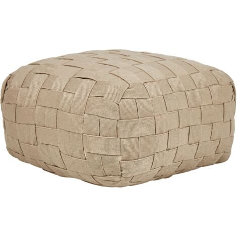 Pouf da esterno intrecciato a mano Ottoman in materiale sintetico