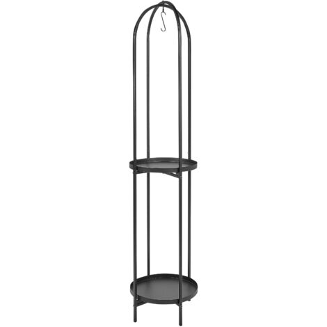 Vaso Con Supporto In Metallo Nero Home&Styling – Fioriera Da Terra 50 Cm