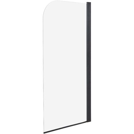 Schermo da bagno minimalista per doccia in vetro temperato regolabile 140 x 70 cm nero Lapan