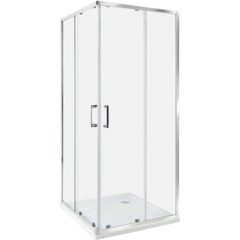 Box Doccia Vetro Temperato Telaio Alluminio Doppia Porta 80 x 80 x 185 cm Tela (1/5)