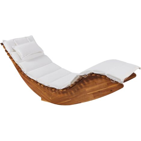 Sdraio a dondolo in legno ecru Alcoba | Maisons du Monde