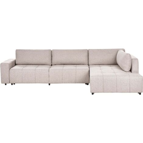 Divano angolare sinistro Nolio 4 posti in ciniglia grigio - 260x170x72cm
