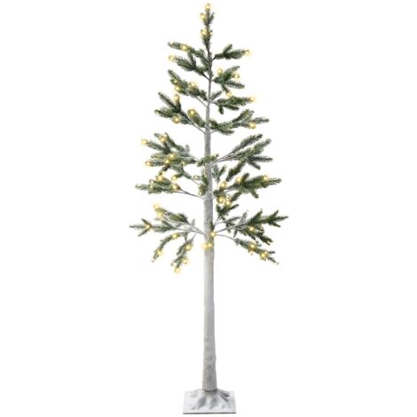 Albero Di Natale Artificiale Preilluminato 95 Cm, 90 Luci LED, 12 Modalità, Rami In PE Naturali