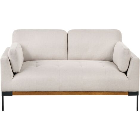 DACHETOU Moderno divano beige a 2 posti divano imbottito in tessuto