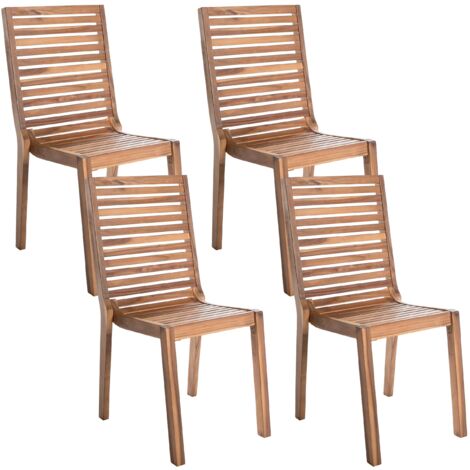 Set sala da pranzo da giardino tavolo fisso doghe larghe 200x100 + 8 sedie in legno e sintetico in rattan con braccioli - Java Light | Leroy Merlin
